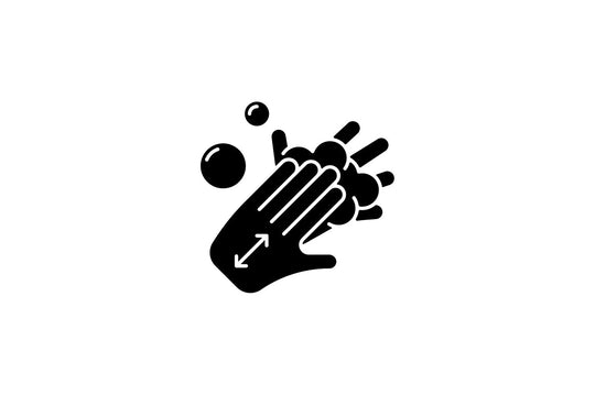 Keeping hands clean black glyph icons set on white space