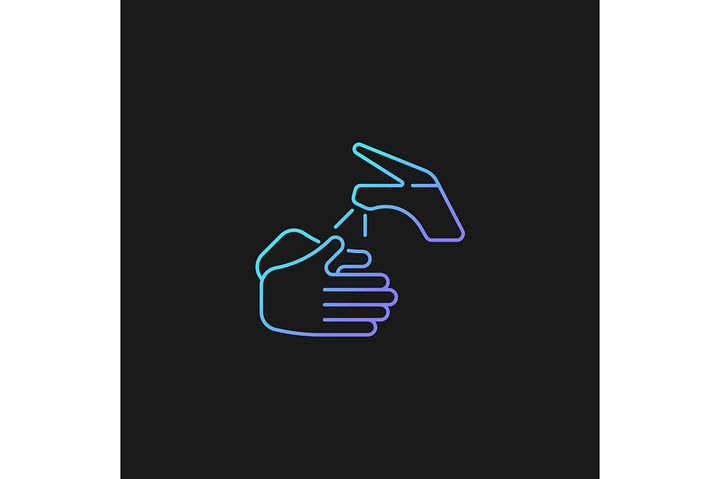 Keeping hands clean gradient icons set for dark and light mode