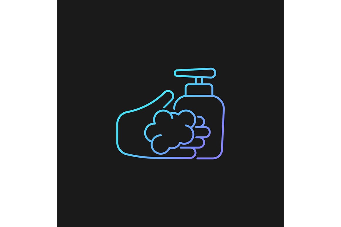 Keeping hands clean gradient icons set for dark and light mode