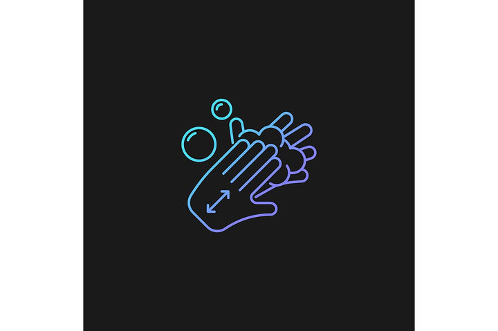 Keeping hands clean gradient icons set for dark and light mode