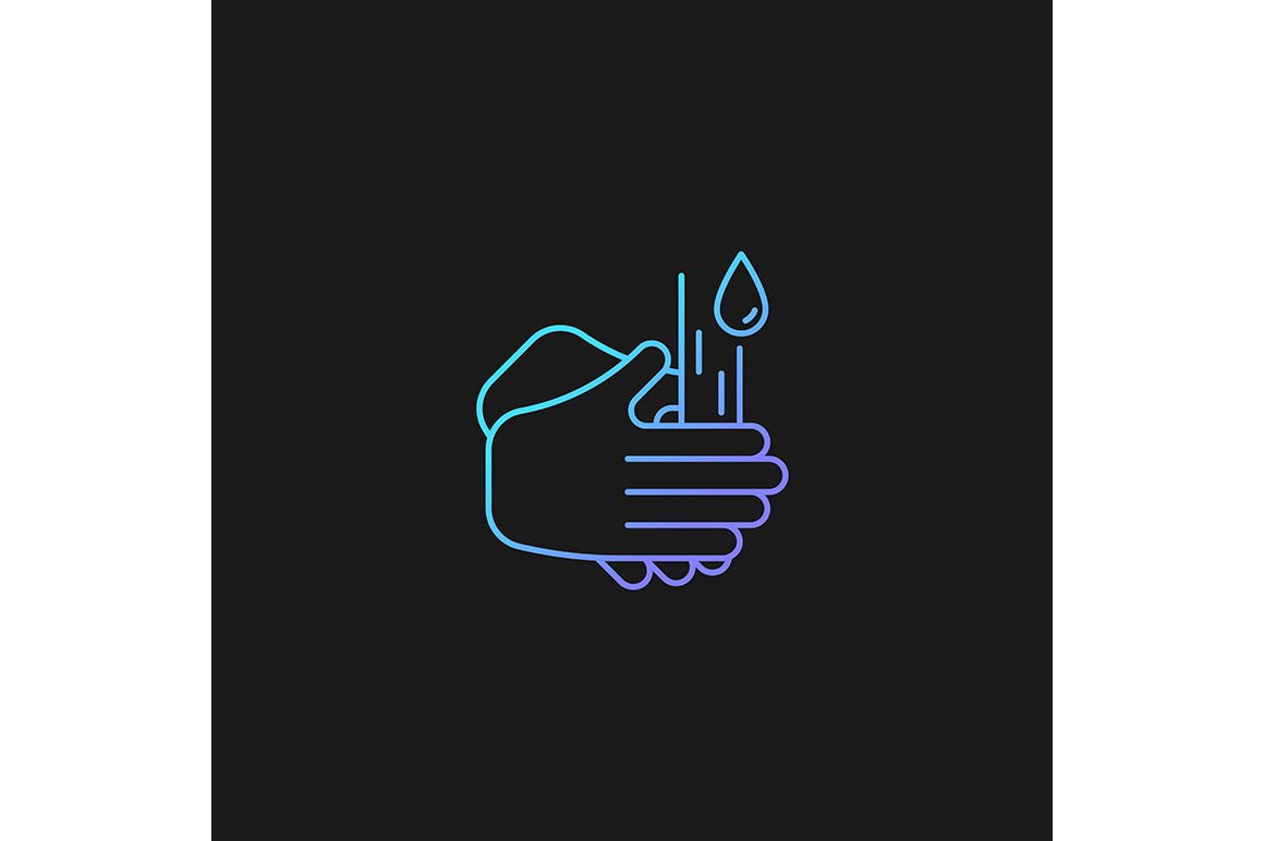 Keeping hands clean gradient icons set for dark and light mode