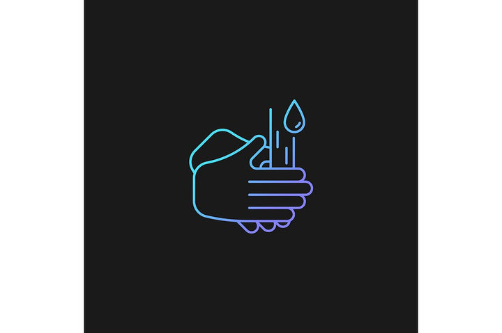 Keeping hands clean gradient icons set for dark and light mode