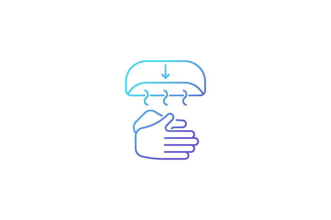 Keeping hands clean gradient icons set for dark and light mode