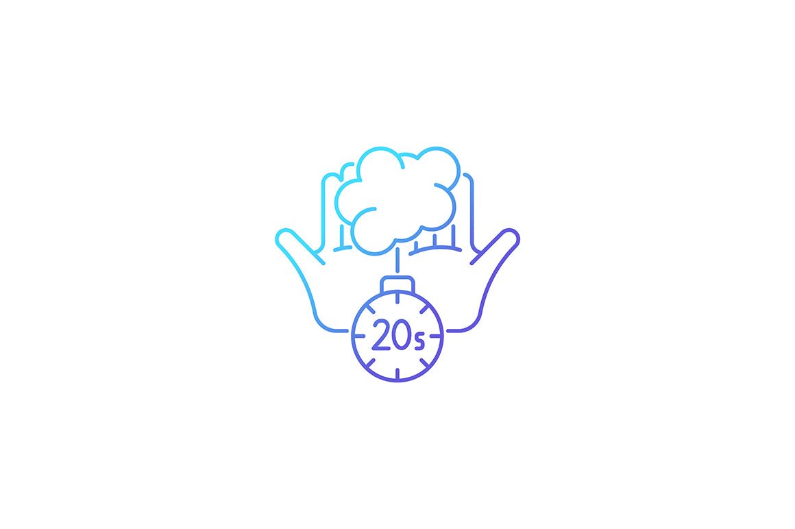 Keeping hands clean gradient icons set for dark and light mode