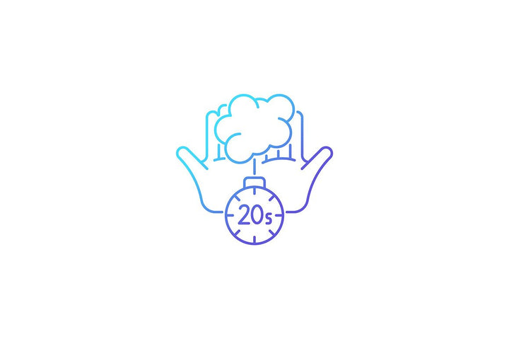 Keeping hands clean gradient icons set for dark and light mode