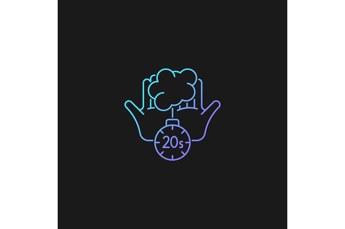 Keeping hands clean gradient icons set for dark and light mode