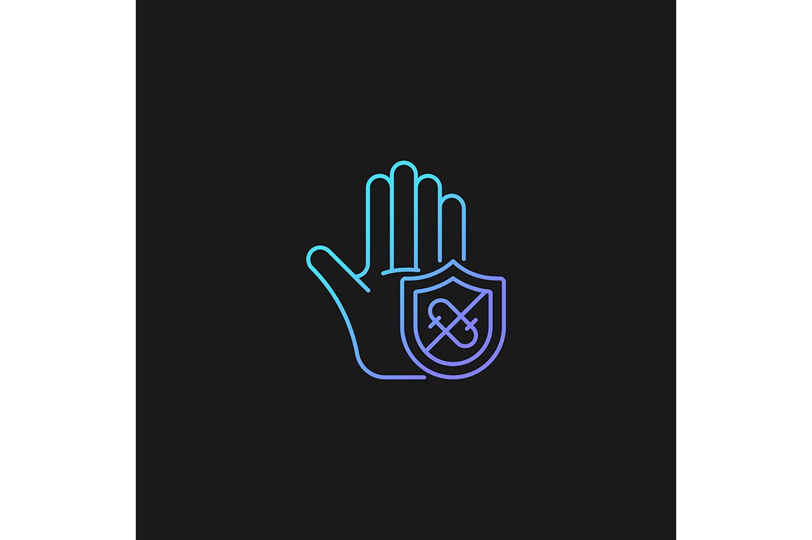 Keeping hands clean gradient icons set for dark and light mode