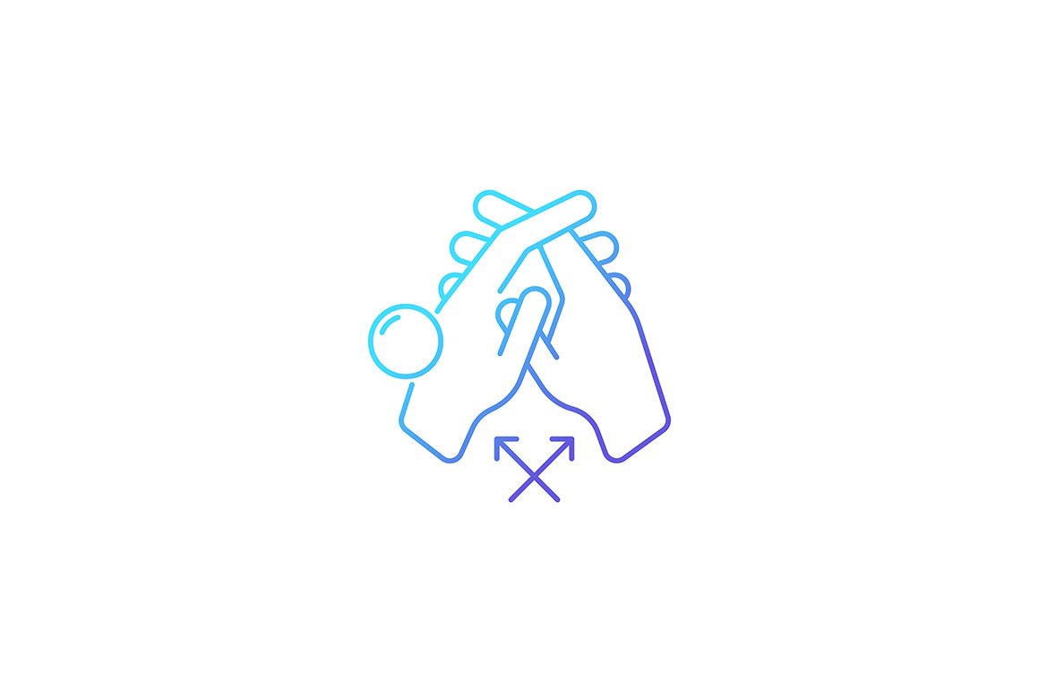 Keeping hands clean gradient icons set for dark and light mode