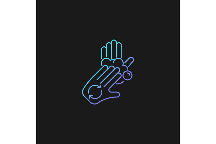 Keeping hands clean gradient icons set for dark and light mode