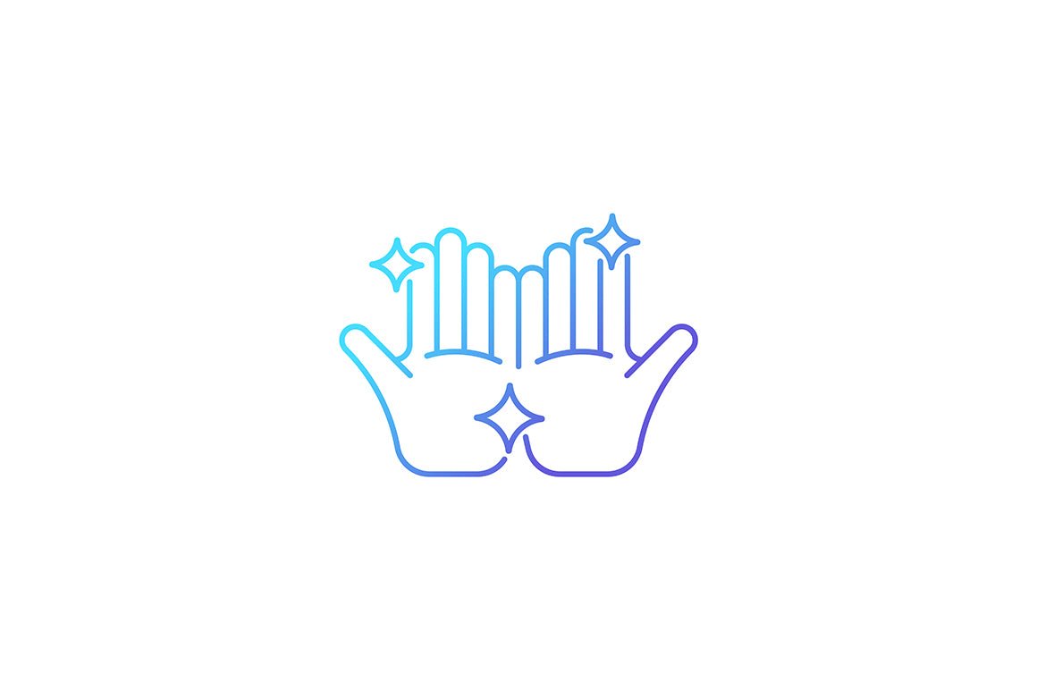 Keeping hands clean gradient icons set for dark and light mode