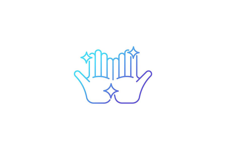 Keeping hands clean gradient icons set for dark and light mode