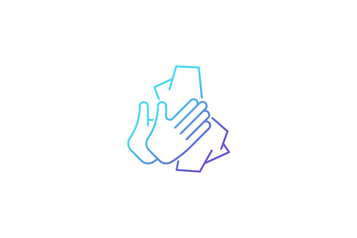 Keeping hands clean gradient icons set for dark and light mode