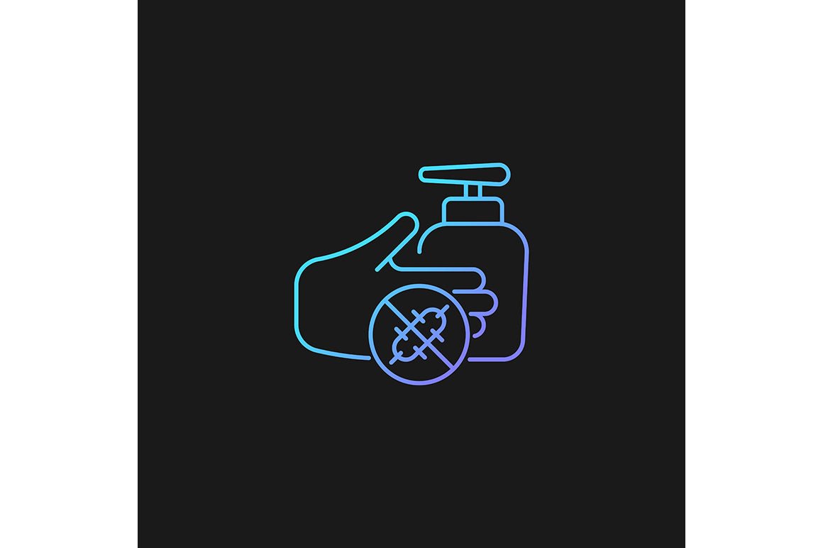 Keeping hands clean gradient icons set for dark and light mode