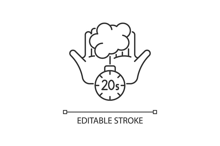 Keeping hands clean linear icons set for dark and light mode