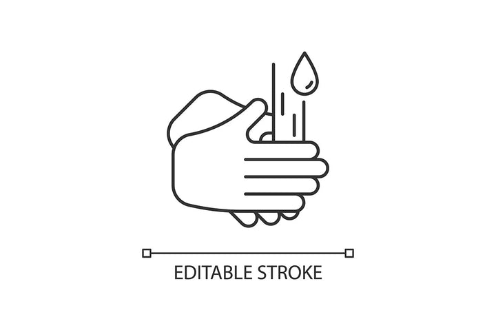 Keeping hands clean linear icons set for dark and light mode