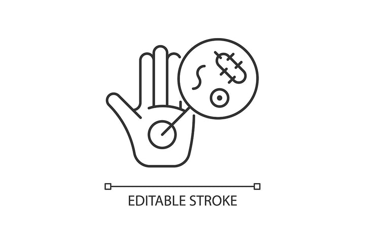 Keeping hands clean linear icons set for dark and light mode