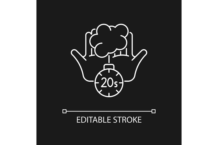 Keeping hands clean linear icons set for dark and light mode