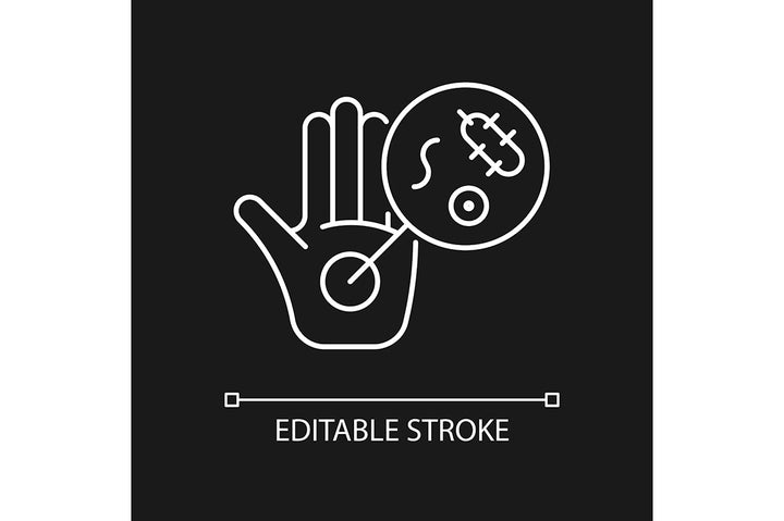 Keeping hands clean linear icons set for dark and light mode