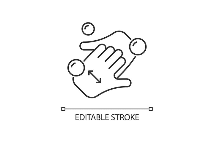 Keeping hands clean linear icons set for dark and light mode