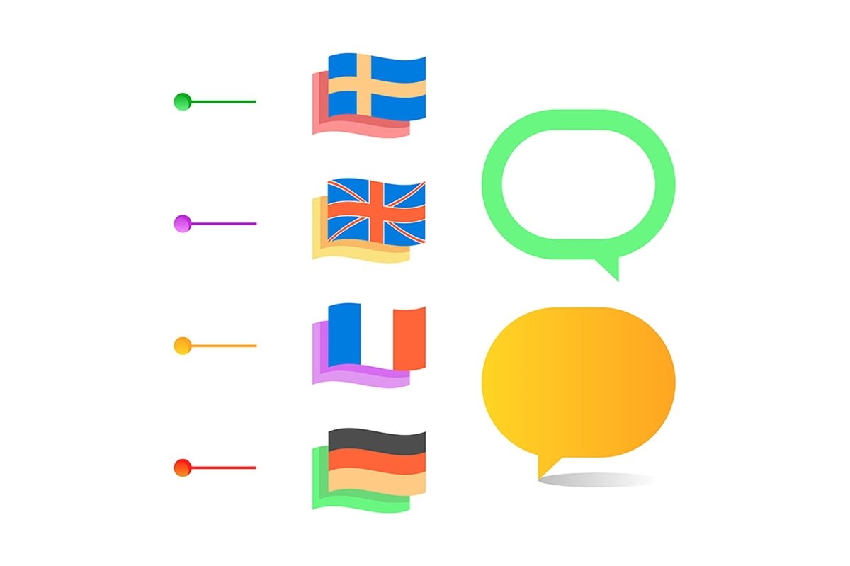 Languages learning infographic element set