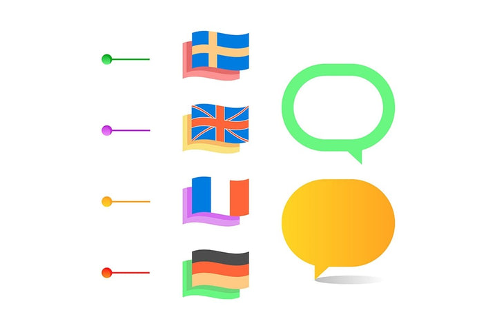 Languages learning infographic element set