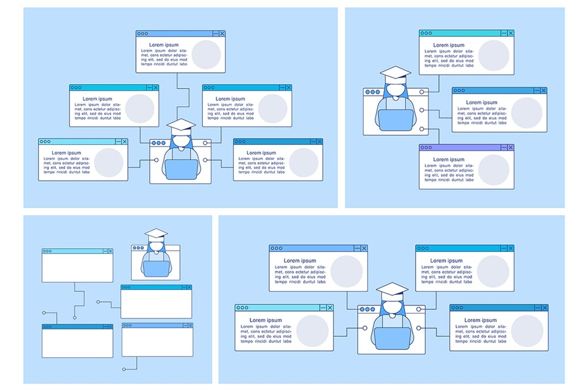 Learning infographic template set
