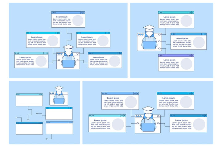 Learning infographic template set