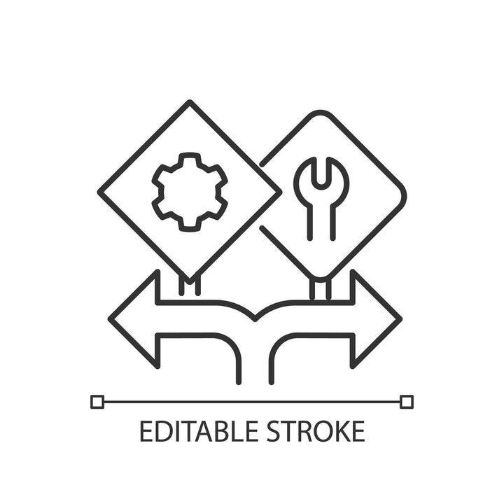 Learning modern professions linear icons set
