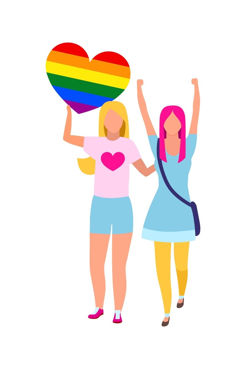 LGBT members flat characters set