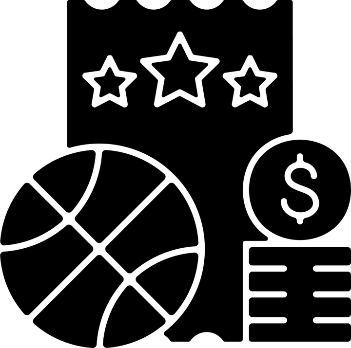 Lottery types black glyph icons set on white space
