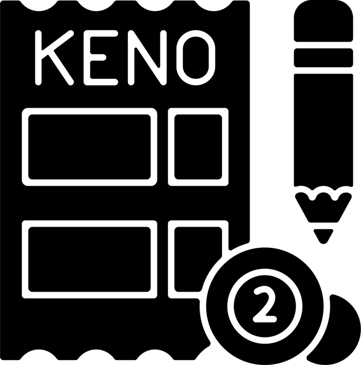 Lottery types black glyph icons set on white space