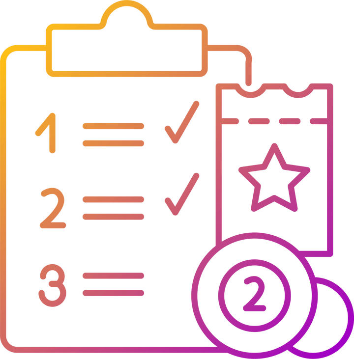 Lottery types gradient linear vector icons set