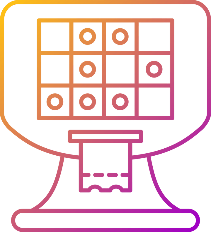 Lottery types gradient linear vector icons set