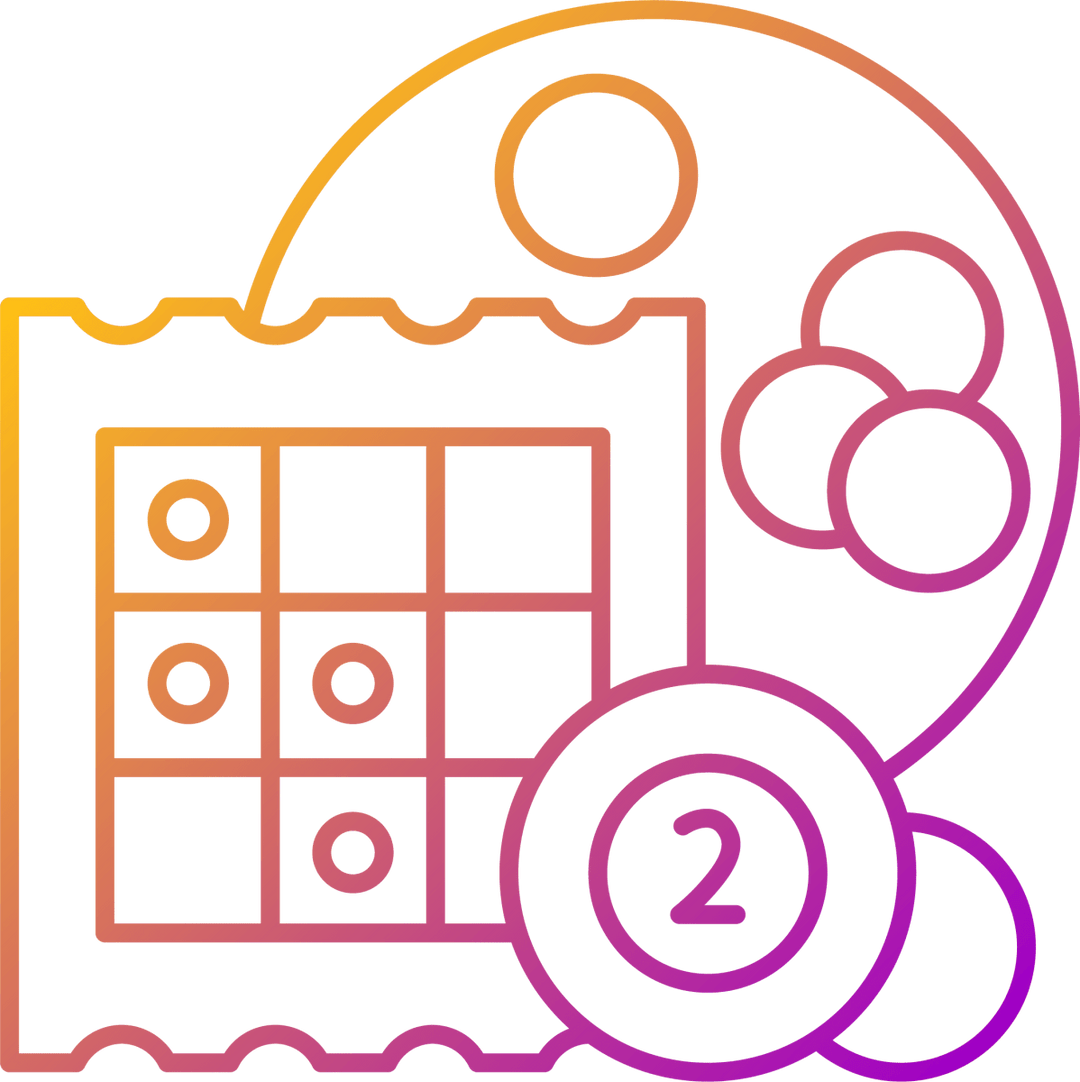 Lottery types gradient linear vector icons set