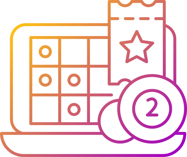 Lottery types gradient linear vector icons set