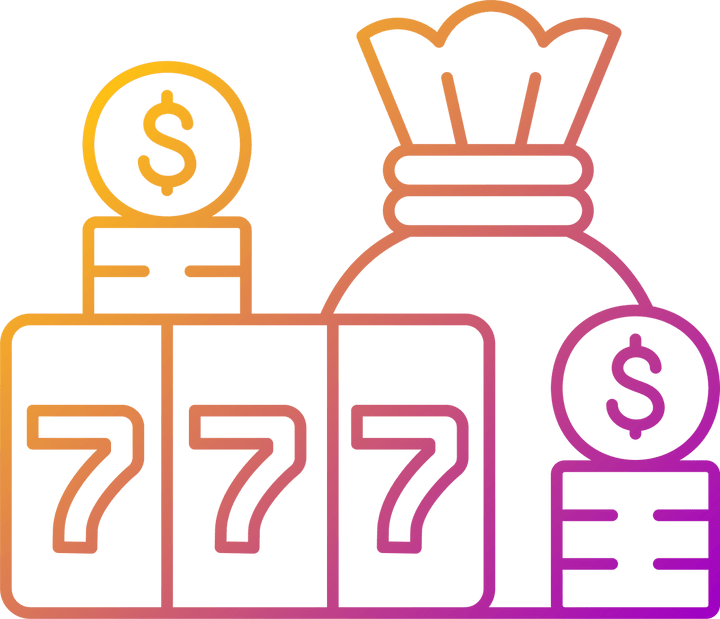 Lottery types gradient linear vector icons set