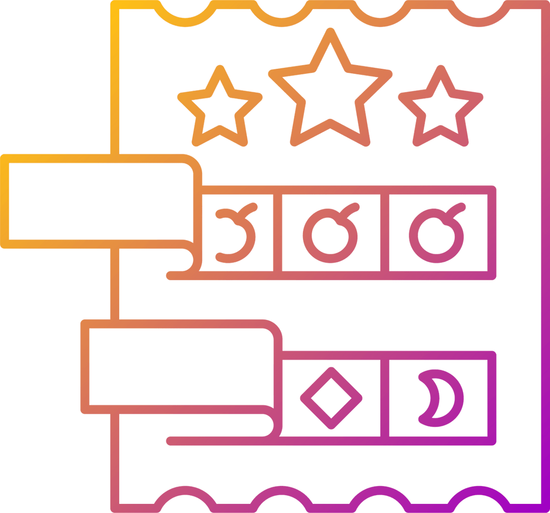 Lottery types gradient linear vector icons set