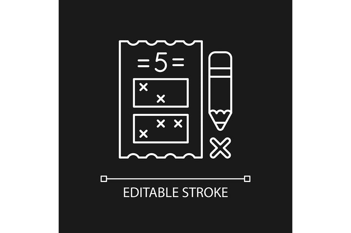 Lottery types linear icons set for dark and light mode