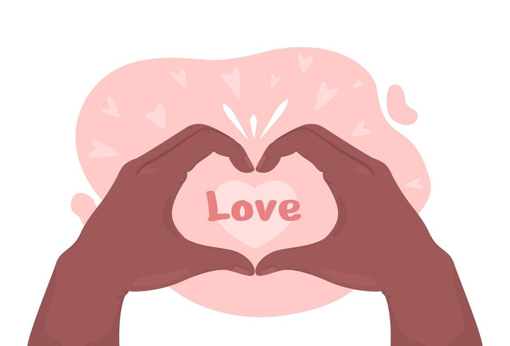 Love and support 2D vector isolated illustration set
