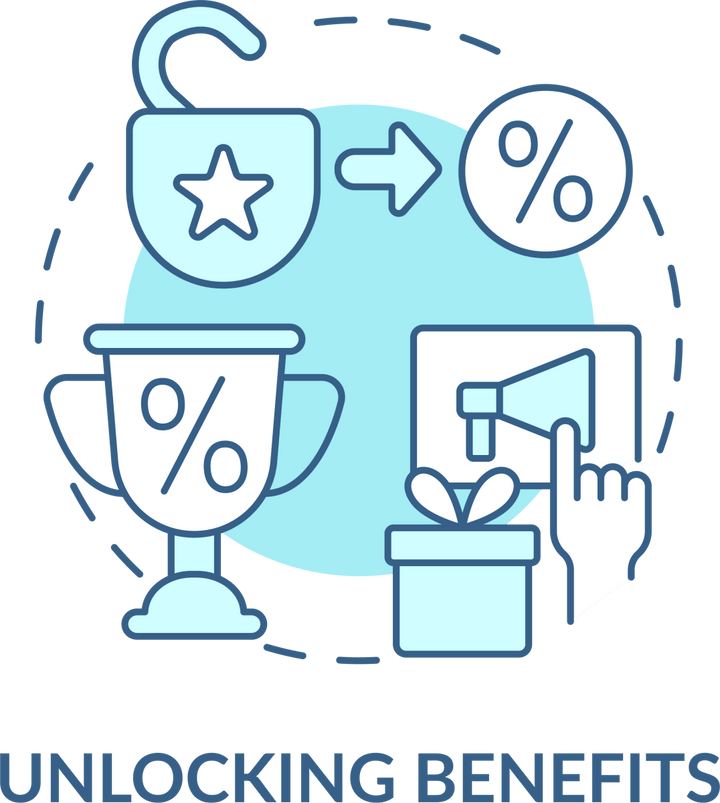 Loyalty Program Blue Icons Bundle