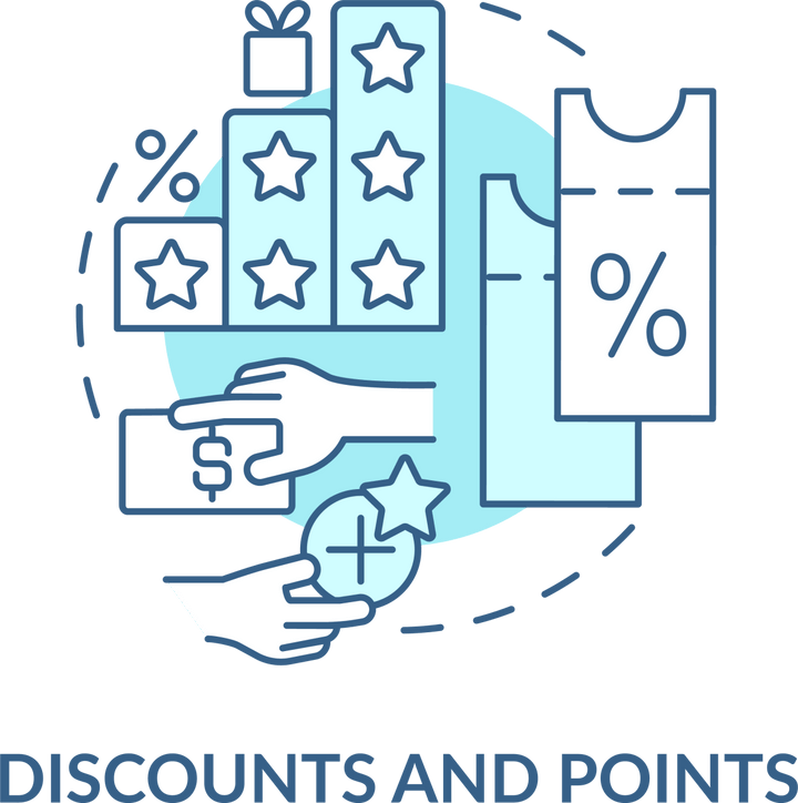 Loyalty Program Blue Icons Bundle