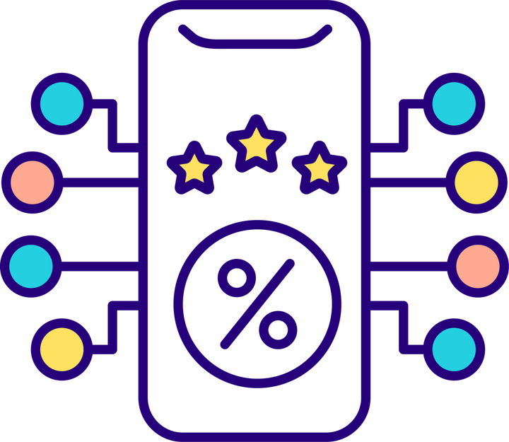 Loyalty program related light and dark theme RGB color icons set