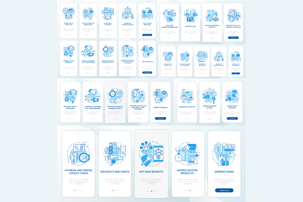 Loyalty Programs App Page Screens Bundle