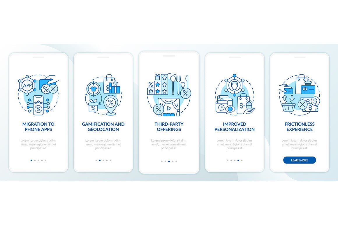 Loyalty Programs App Page Screens Bundle