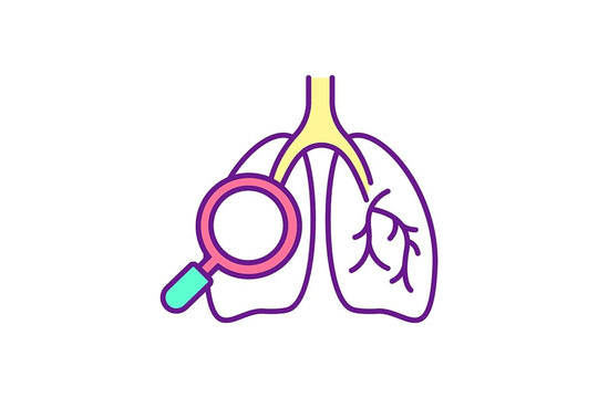 Lungs health care RGB color icons set