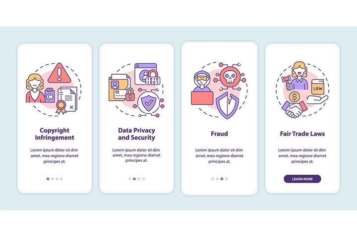 Making money online onboarding mobile app page screen bundle