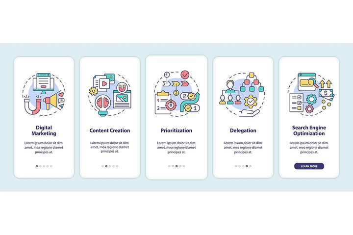 Making money online onboarding mobile app page screen bundle