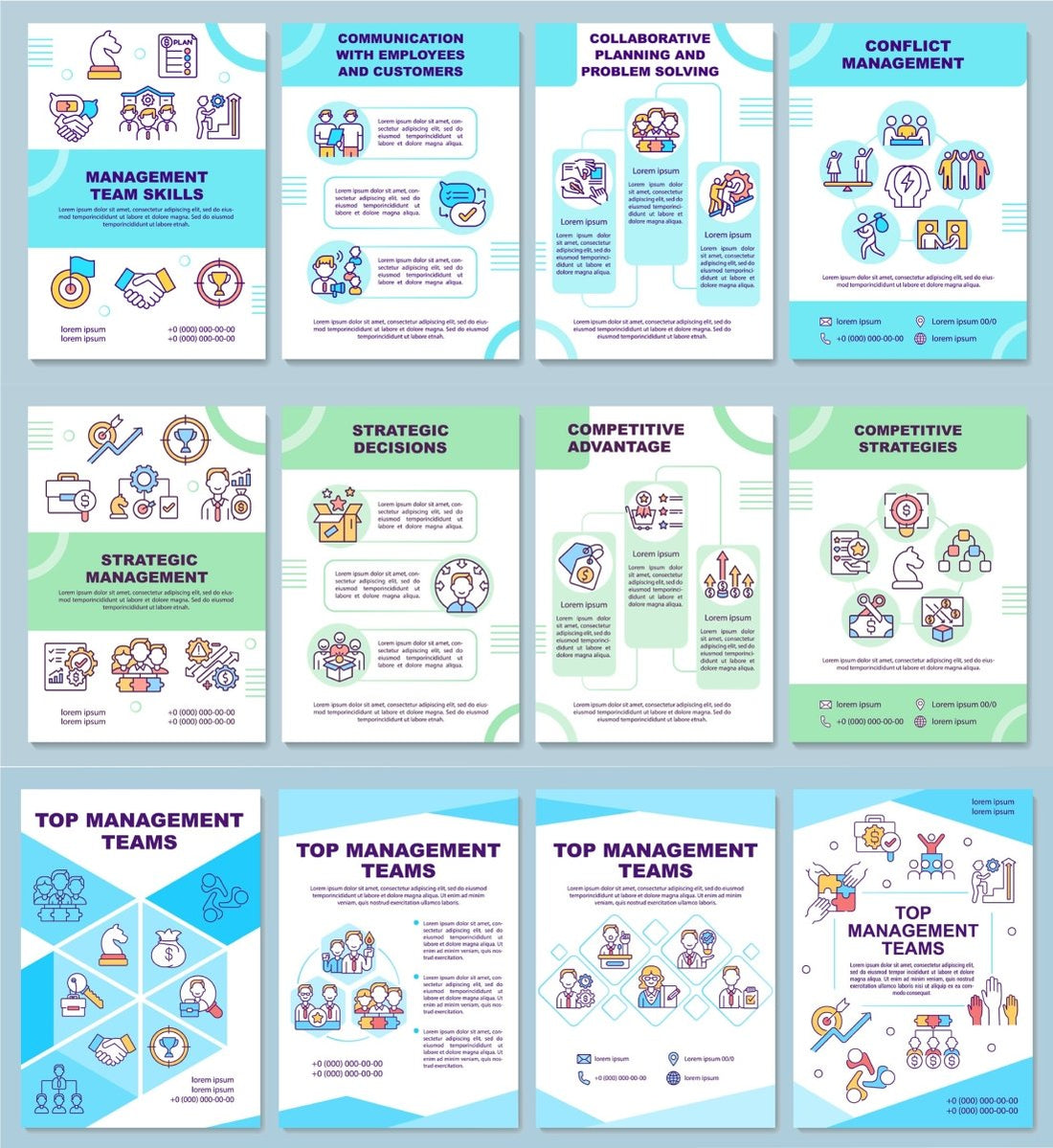 Management brochure template bundle