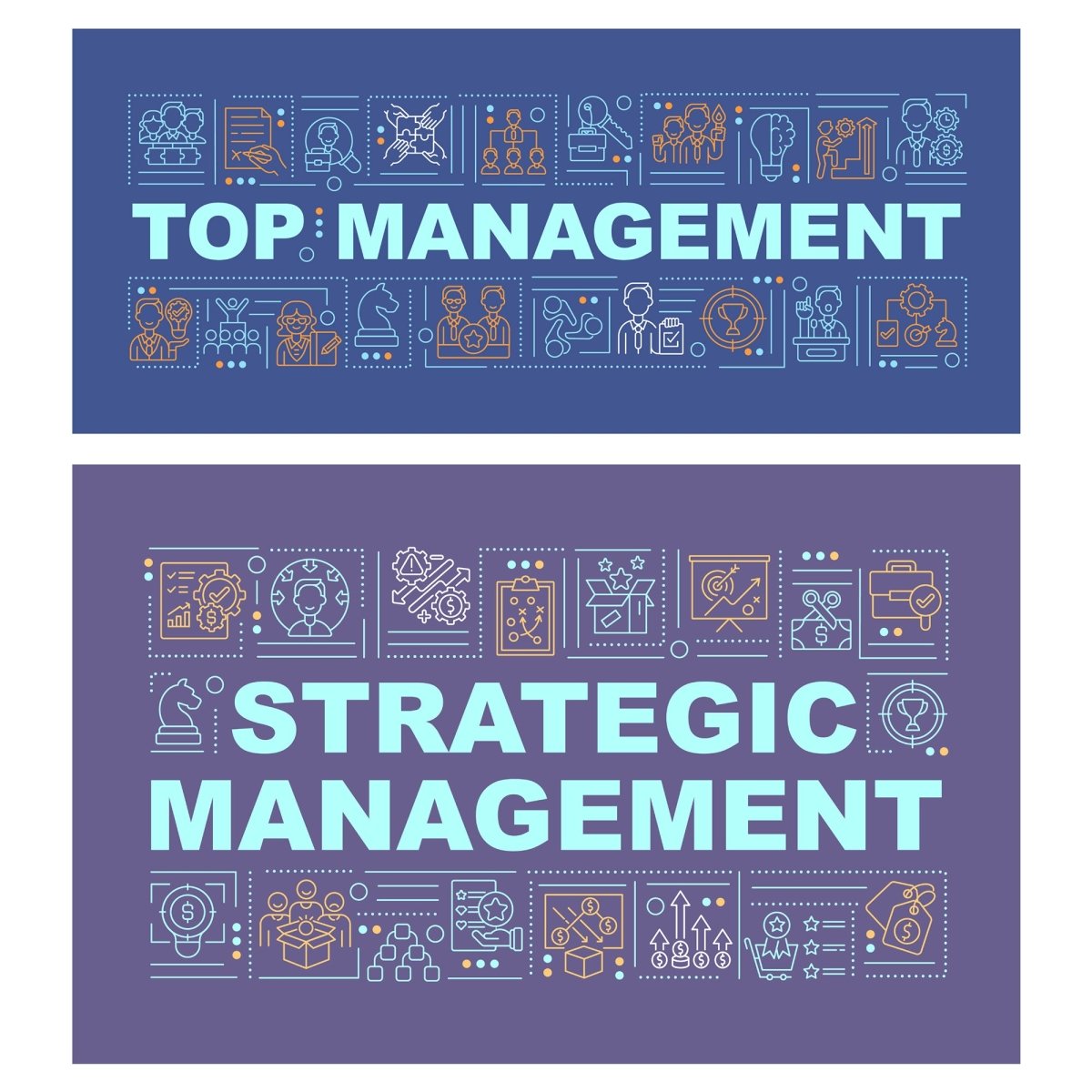 Management word concepts banner bundle