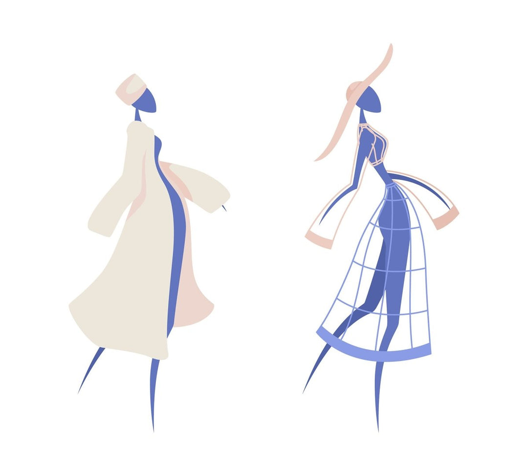Mannequins in winter outfits semi flat color vector object